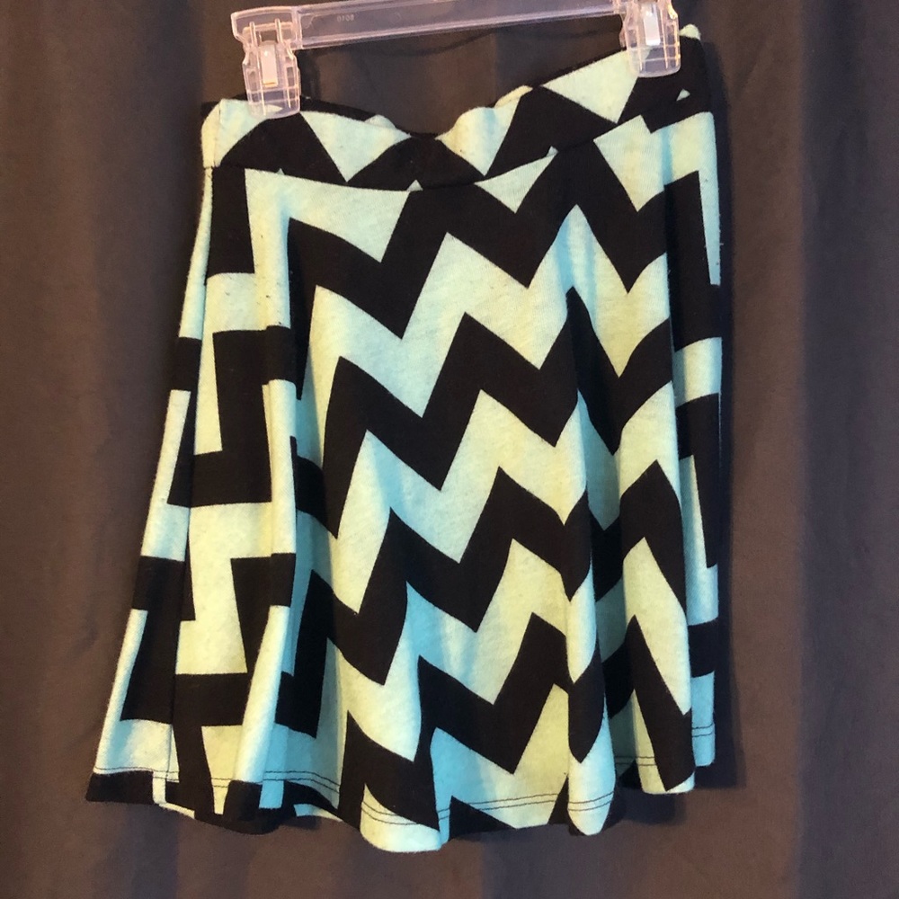 Mint green and black skirt
